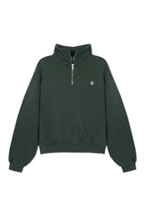 Sweatshirt Green_Cropped Mock Neck