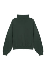 Sweatshirt Green_Cropped Mock Neck