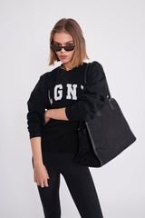 Sweatshirt_ Black Crewneck White LGND Sport Club