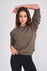 Sweatshirt_ Green Crewneck Minimal