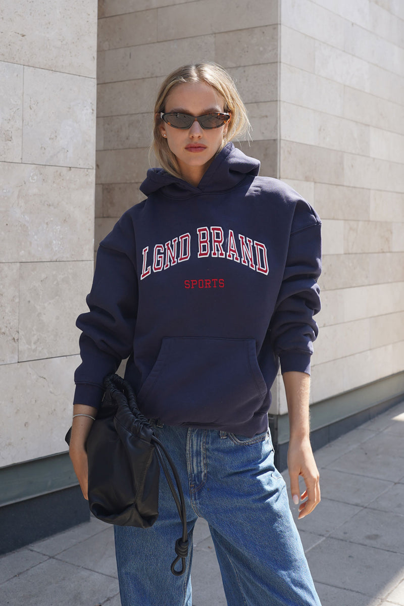 Sweatshirt_ Navy Hoodie Red LGND Brand Sports
