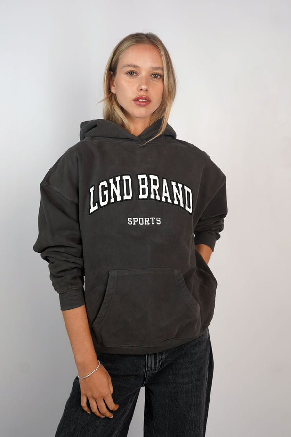 Sweatshirt_Charcoal Hoodie White LGND Brand Sports