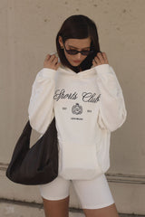Sweatshirt_Off White Hoodie Sport Club Insignia