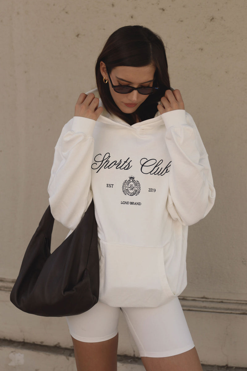 Sweatshirt_Off White Hoodie Sport Club Insignia
