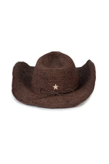 Brown_Raffia Square Cowboy Hat