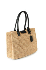 Raffia_Leather Tote Bag