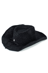 New Black Raffia_ Hat
