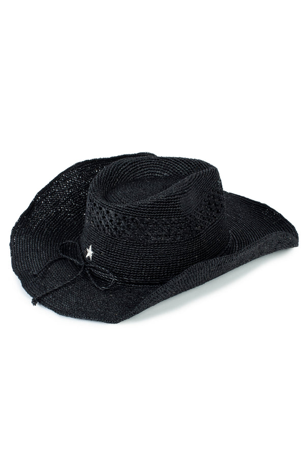 New Black Raffia_ Hat