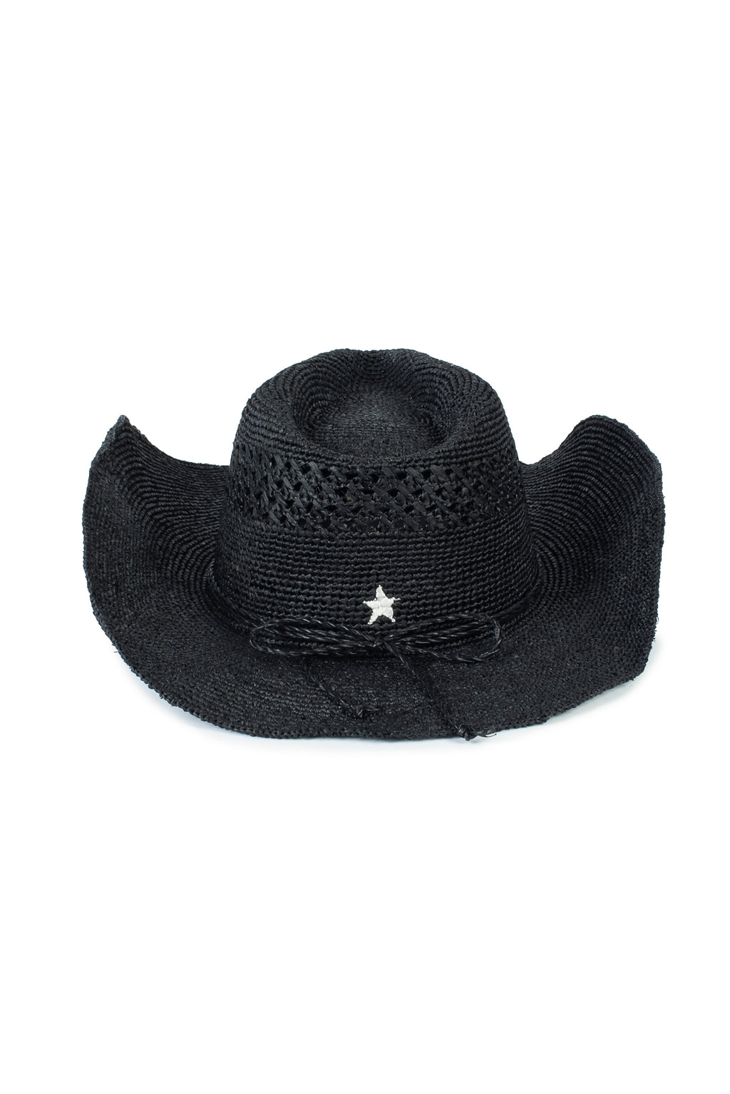 New Black Raffia_ Hat