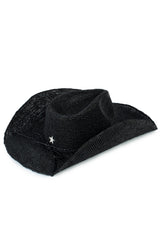 Black_Raffia Square Cowboy Hat