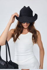 Black Raffia_Cowboy Hat