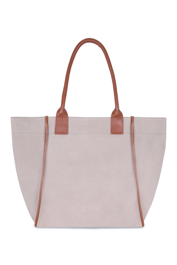 Suede_ Taupe Leather Bag