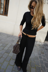 Rib Long T-Shirt_Black