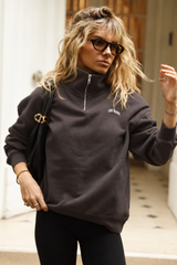 Sweatshirt_Coffee Half Zipper Mock Neck LGND BRAND