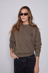Sweatshirt_ Green Crewneck Minimal