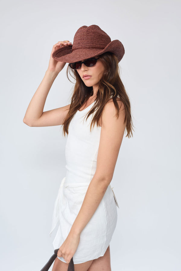 Brown Raffia_Cowboy Hat