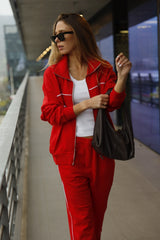 Cuffed_Ribbon Sweatpant Red