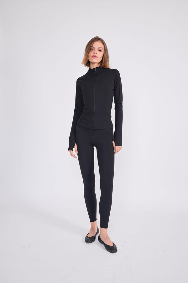 Long Sleeve_Zip Up Black