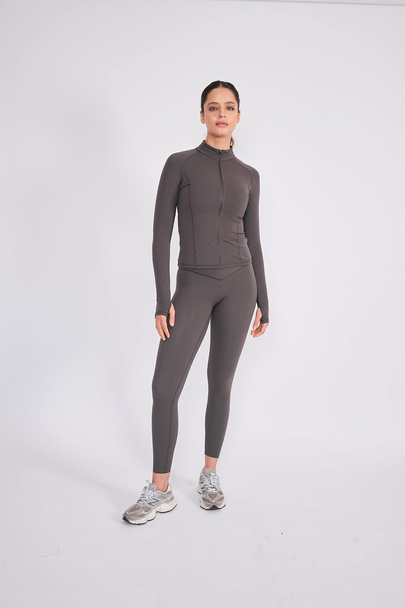 Long Sleeve_Zip Up Charcoal
