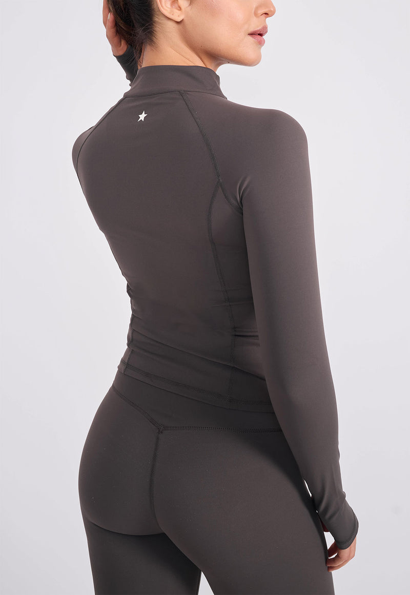Long Sleeve_Zip Up Charcoal