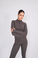 Long Sleeve_Zip Up Charcoal